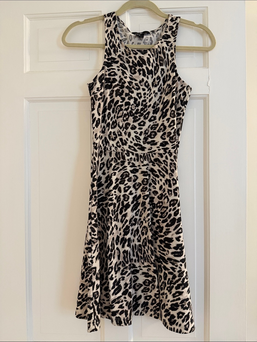 H&M Leopard Print Mini Dress - Black & Cream